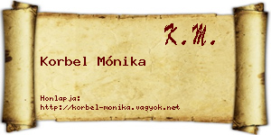 Korbel Mónika névjegykártya